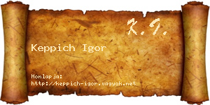 Keppich Igor névjegykártya